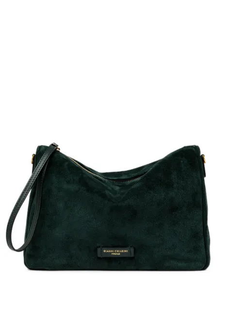 GIANNI CHIARINI bolsa de mano Nora Pouch mediana con acabado de gamuza y cierre superior
