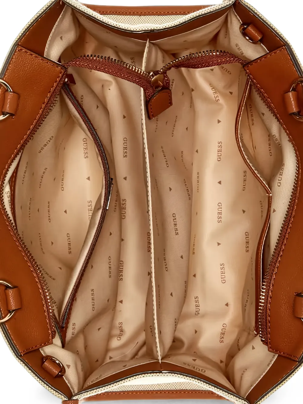 GUESS USA Kerima shopper met bamboe handvat Beige