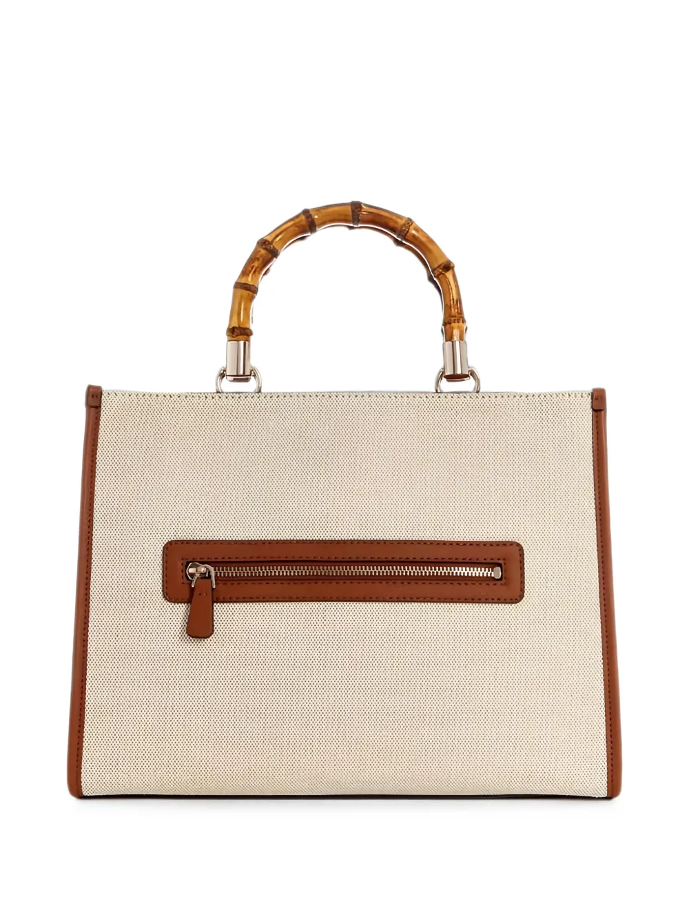 GUESS USA Kerima shopper met bamboe handvat Beige