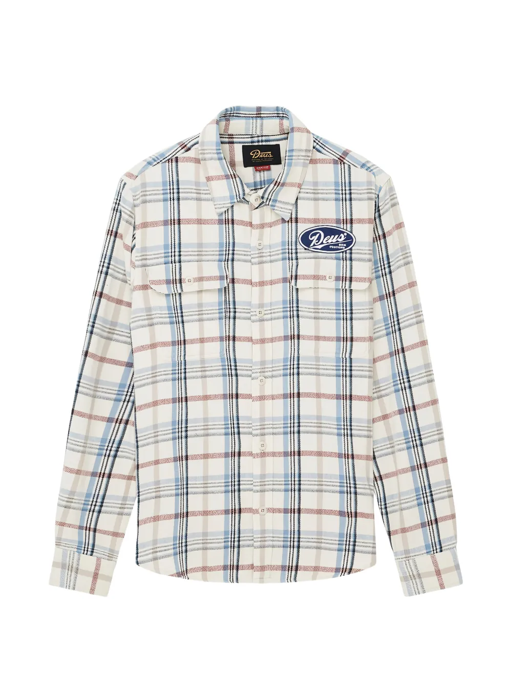 Deus Ex Machina check-print logo-patch shirt