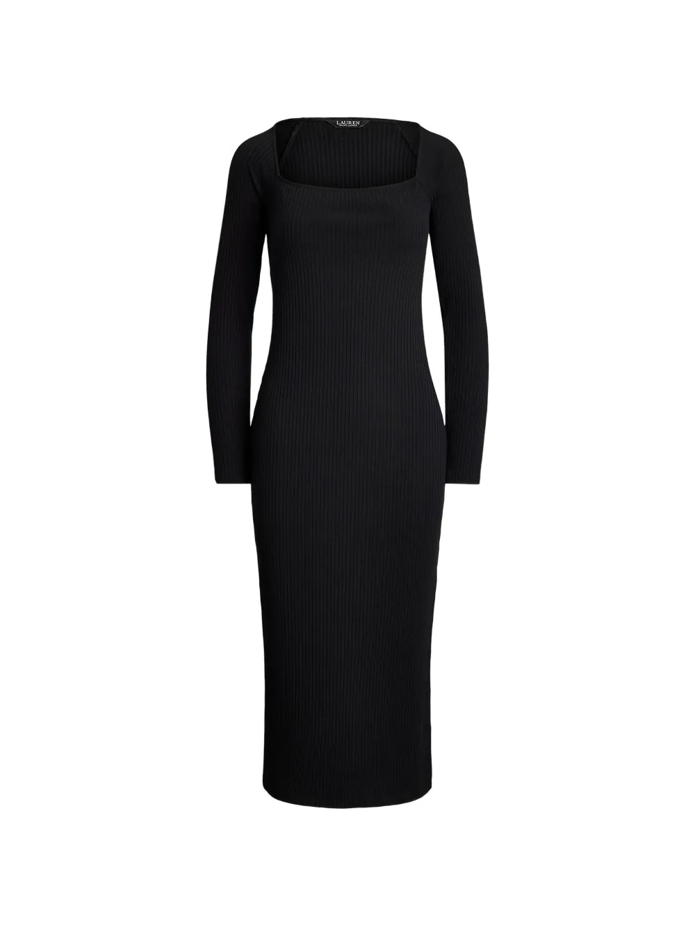 Lauren Ralph Lauren ribbed-knit square-neck midi dress