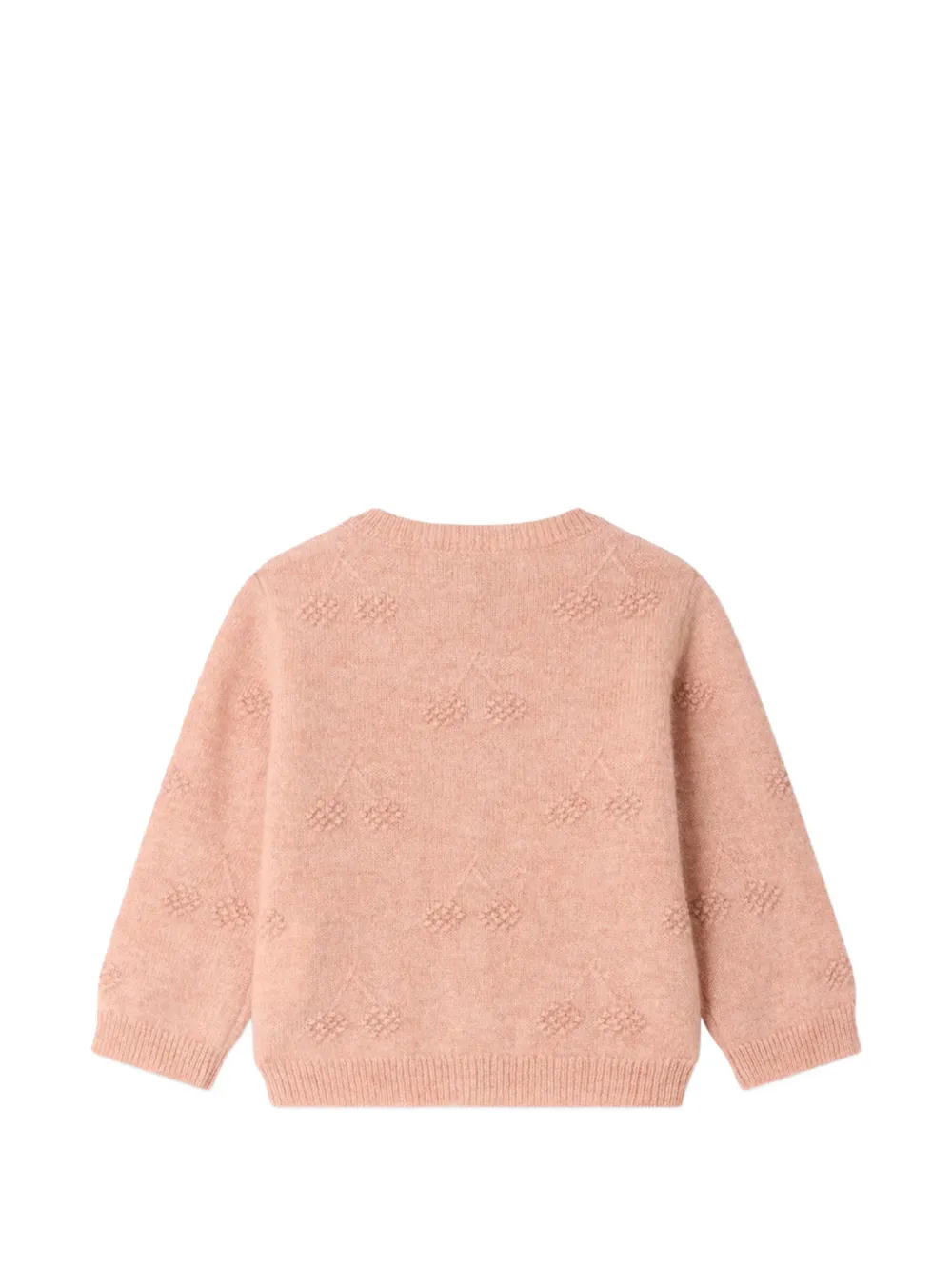 Bonpoint Tibile kasjmier vest met kersen-intarsia Roze