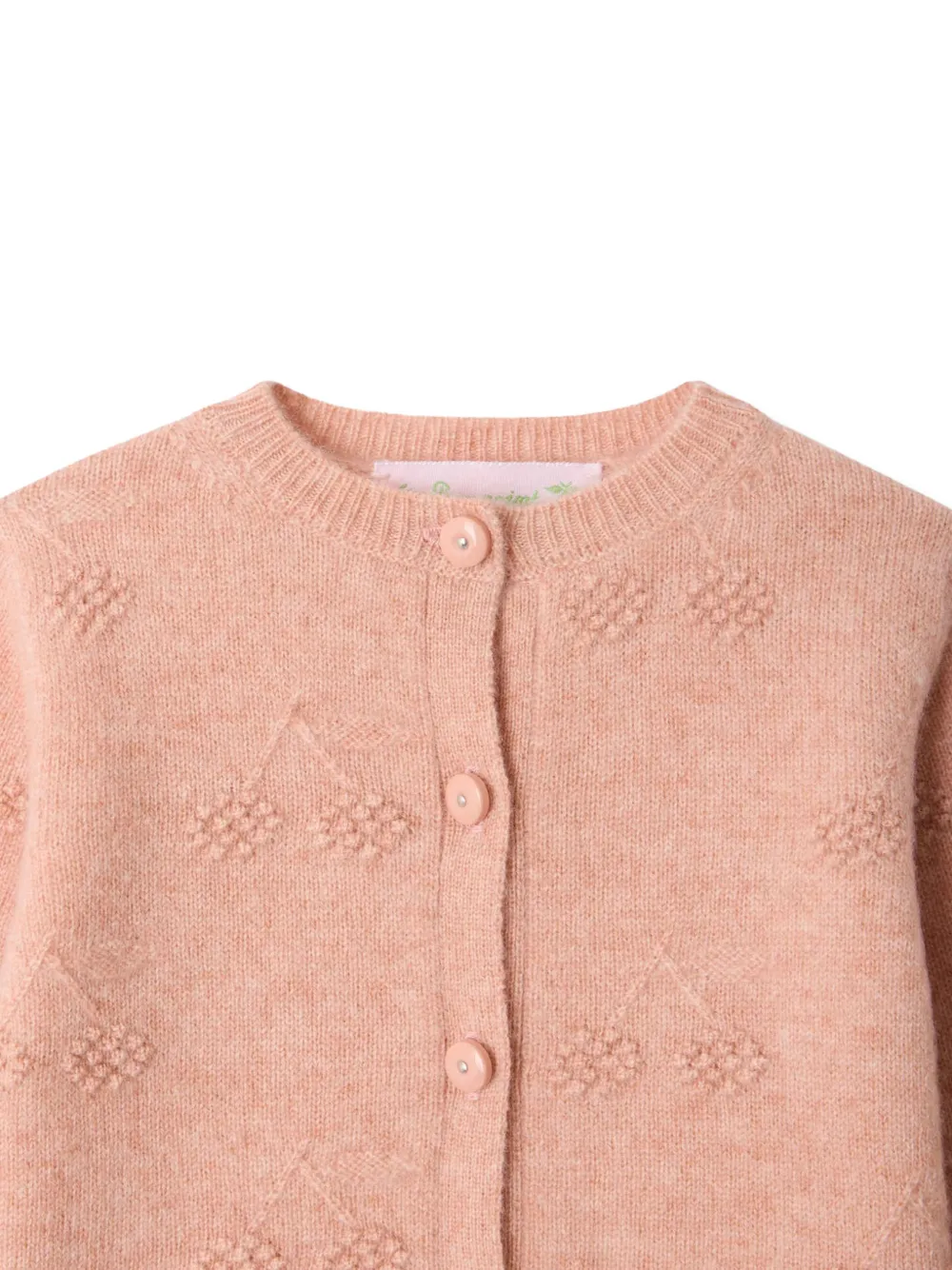 Bonpoint Tibile kasjmier vest met kersen-intarsia Roze