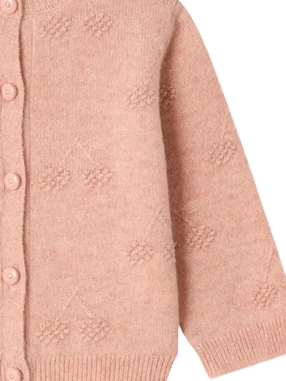 Bonpoint Tibile kasjmier vest met kersen-intarsia Roze