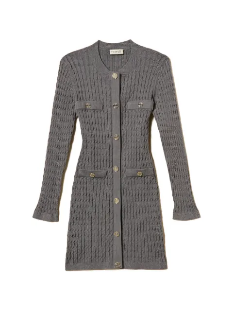 TWINSET Kids cable-knit button-down dress