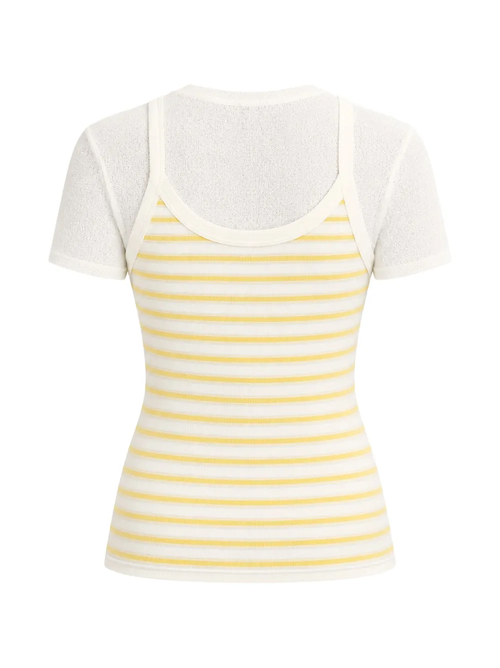 Vince striped layered T-shirt Geel