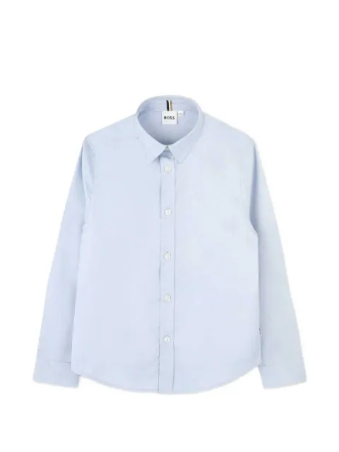 BOSS Kidswear camisa de algodón con logo estampado