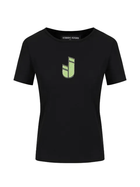Iceberg crystal-embellished logo-patch T-shirt