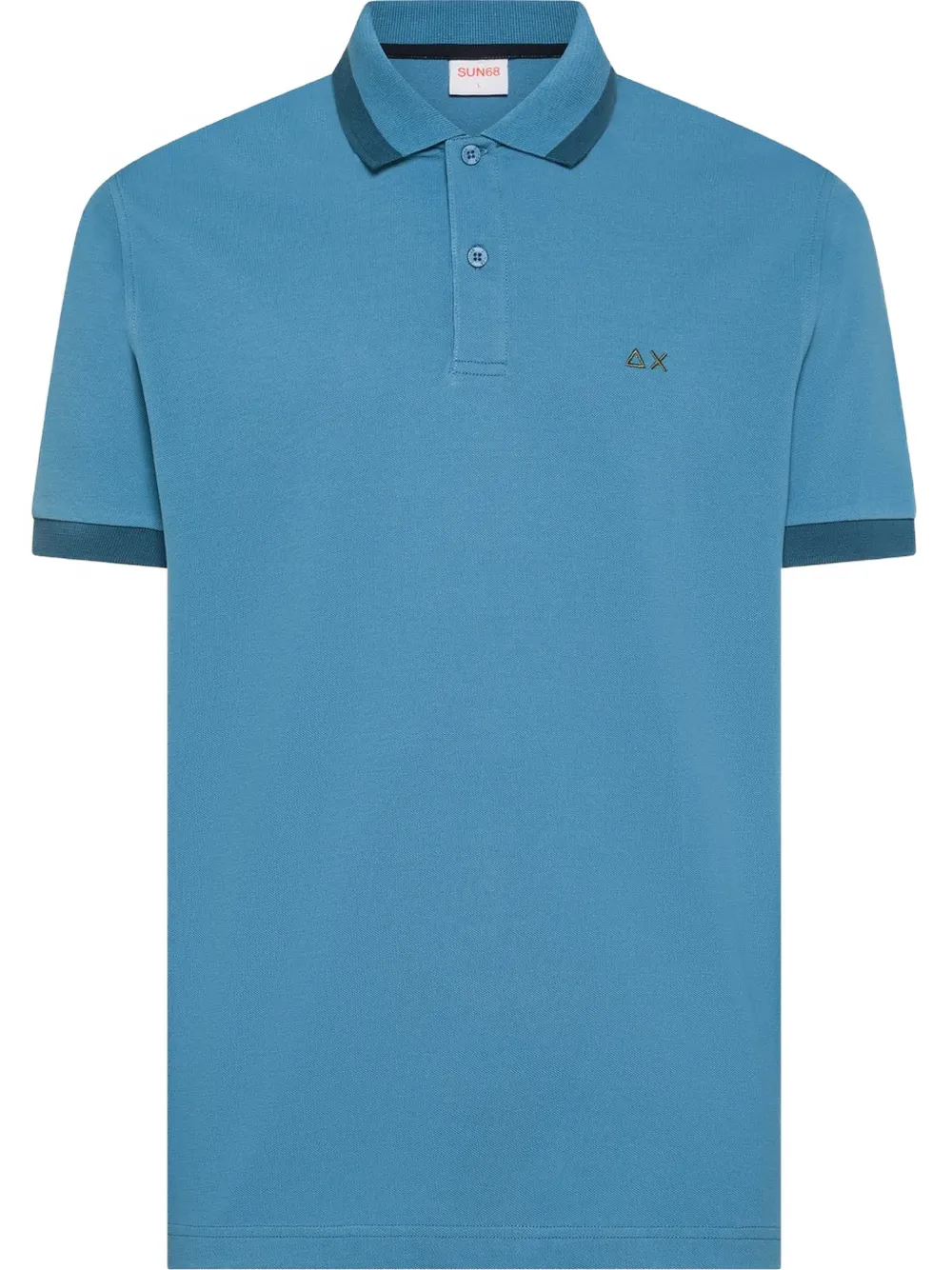 Sun68 Piqué poloshirt met geborduurd logo Blauw