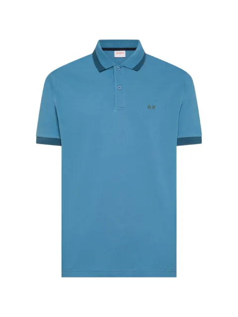 Sun68 logo-embroidered piqué polo shirt