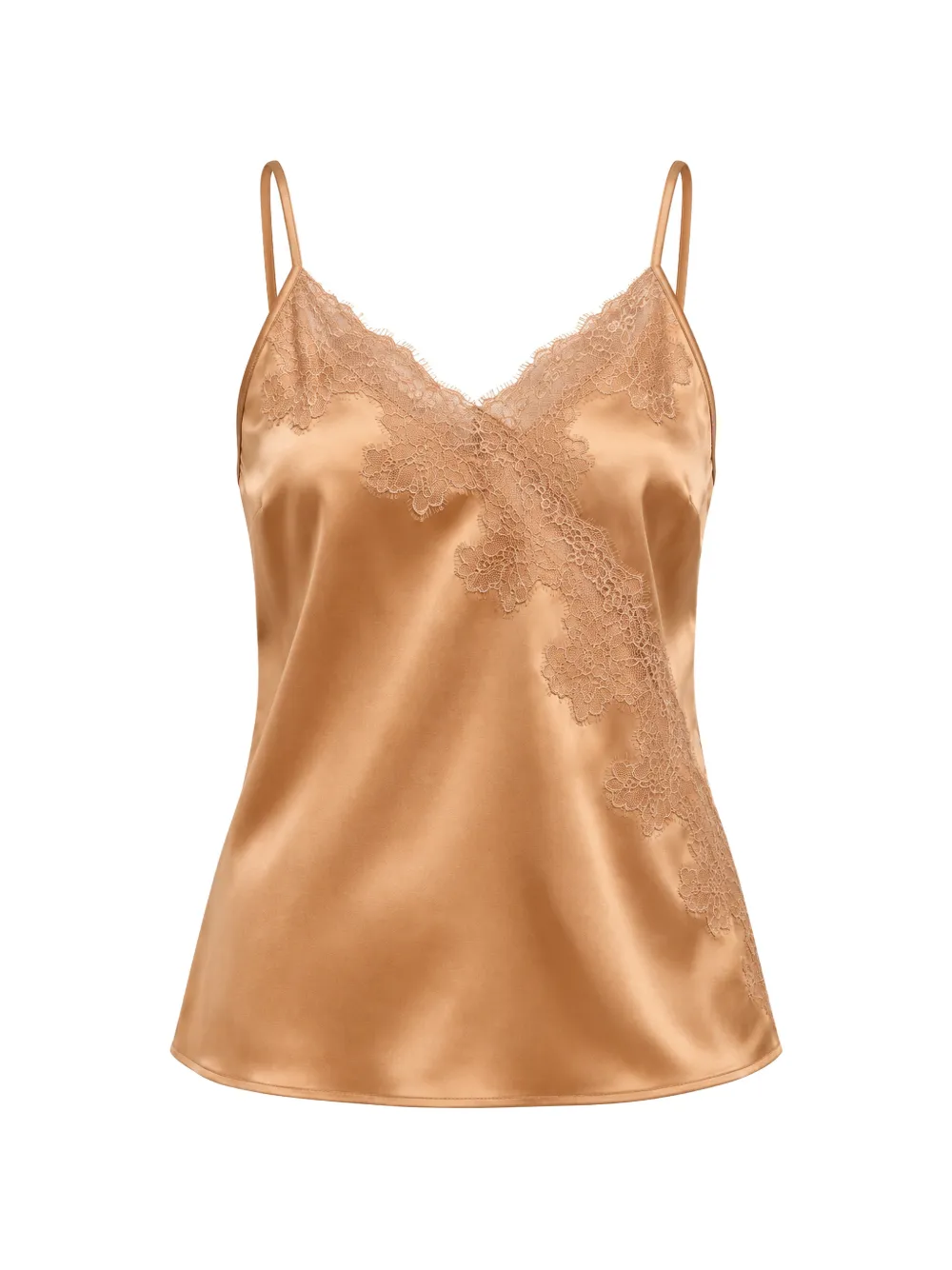 Patrizia Pepe lace-trim satin-effect top