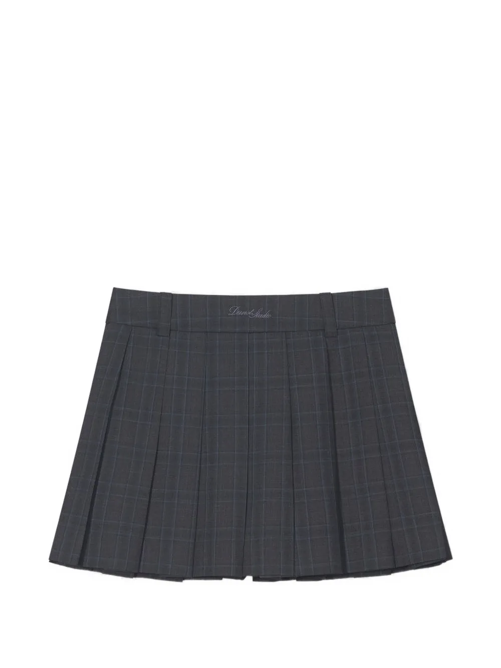 DUNST pleated checked mini skirt - Grigio