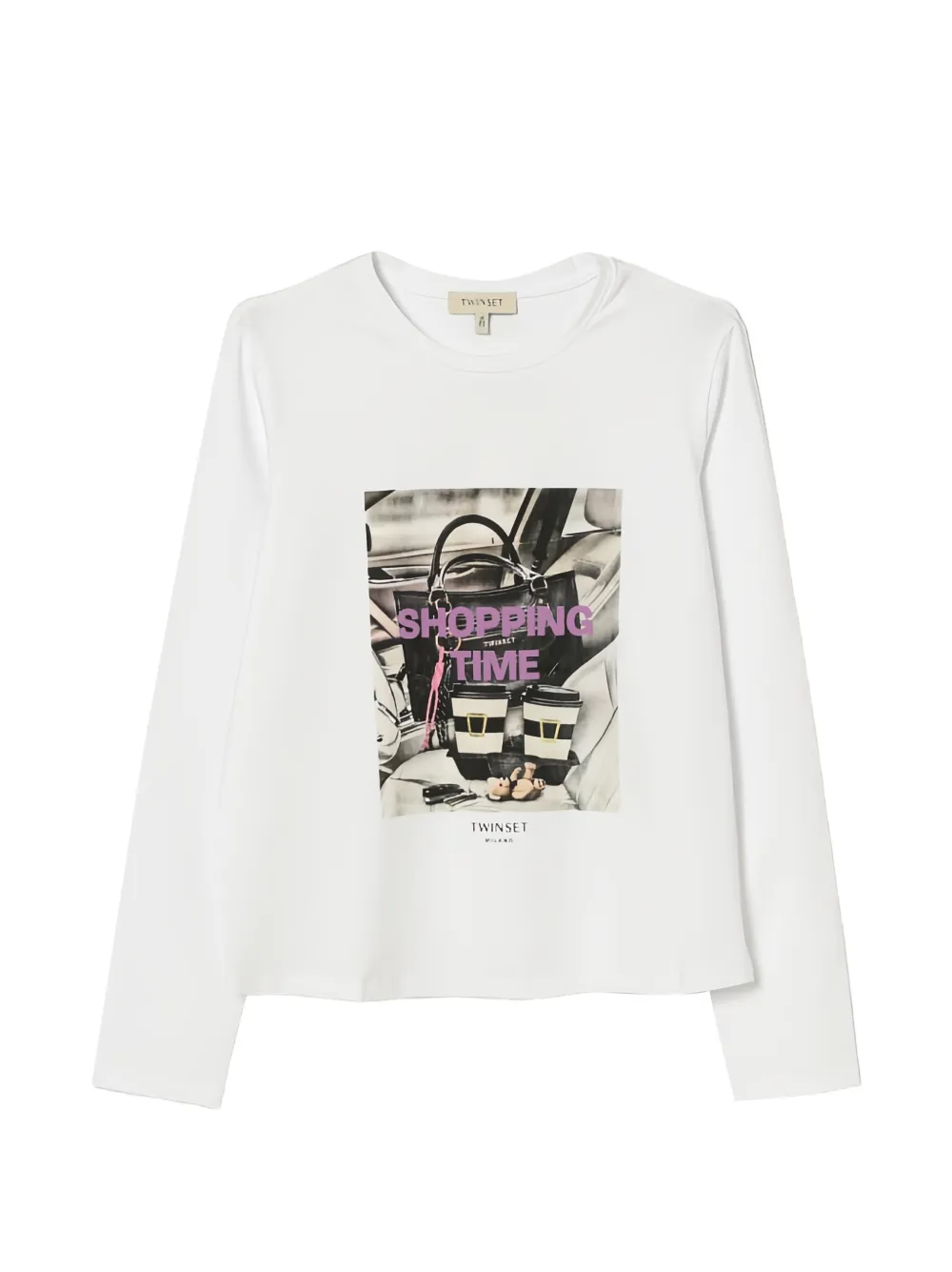 TWINSET Kids t-shirt imprimé à manches longues - Blanc