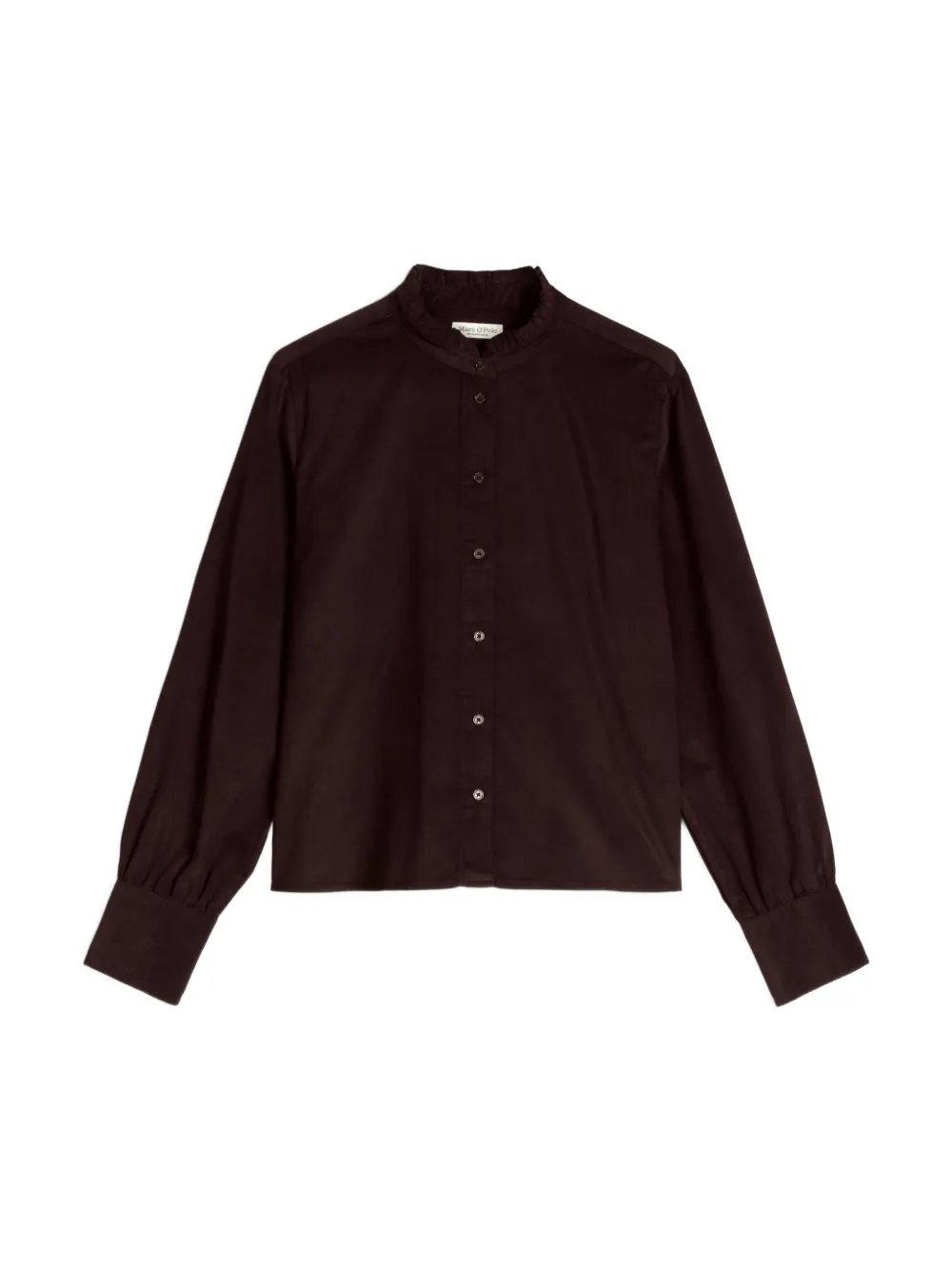 Marc O'Polo Blouse met ruchekraag Bruin