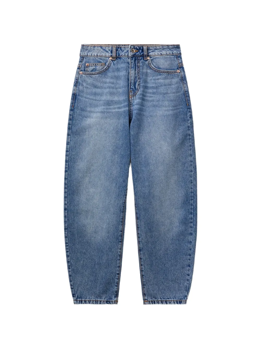 Benetton faded-effect whiskered jeans