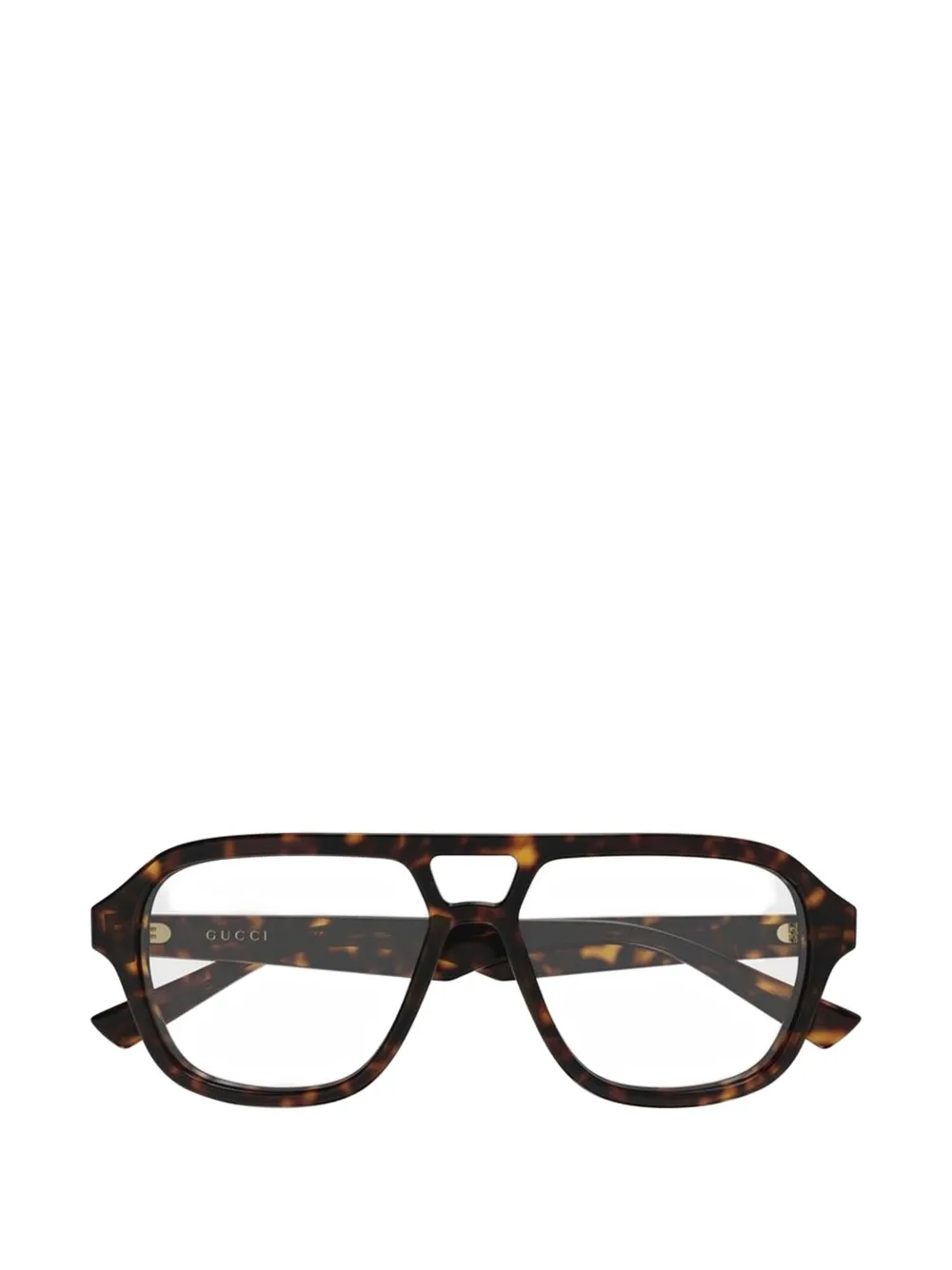 Gucci Eyewear tortoiseshell-effect pilot-frame glasses - Marrone