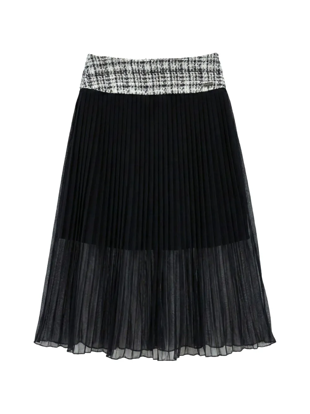 Monnalisa Gonna plissettata in tweed - Nero