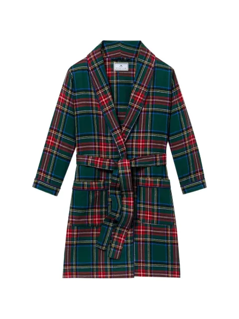 Petite Plume tartan-patterned robe