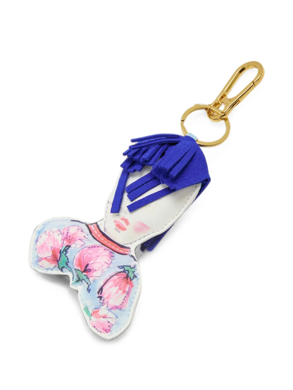 Marni Kids Tassenbedel met franje en grafische print Wit