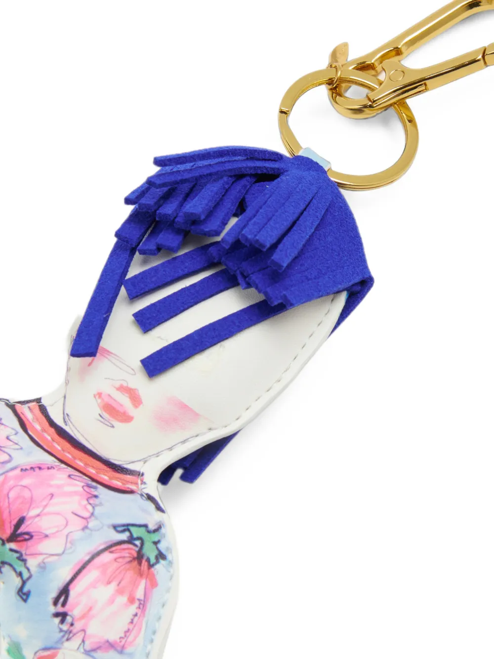 Marni Kids Tassenbedel met franje en grafische print Wit
