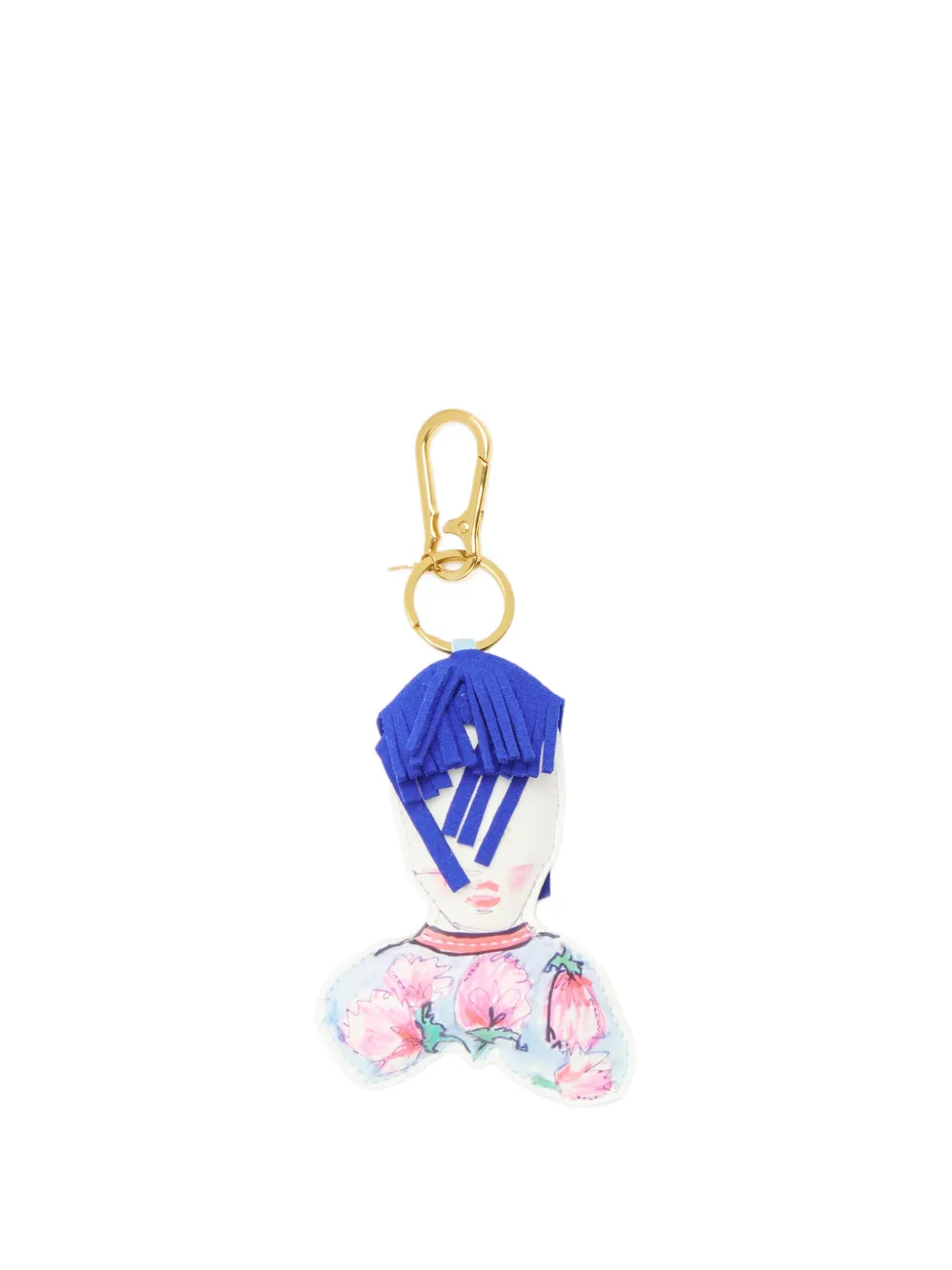 Marni Kids multicolour coated-fabric goggle-lady keyring - Bianco