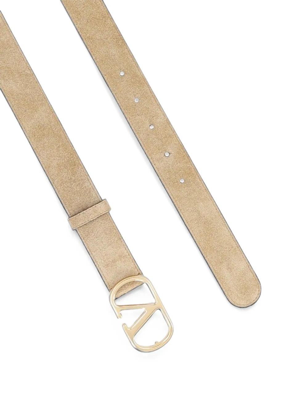 Valentino Garavani VLogo Signature suède riem Beige