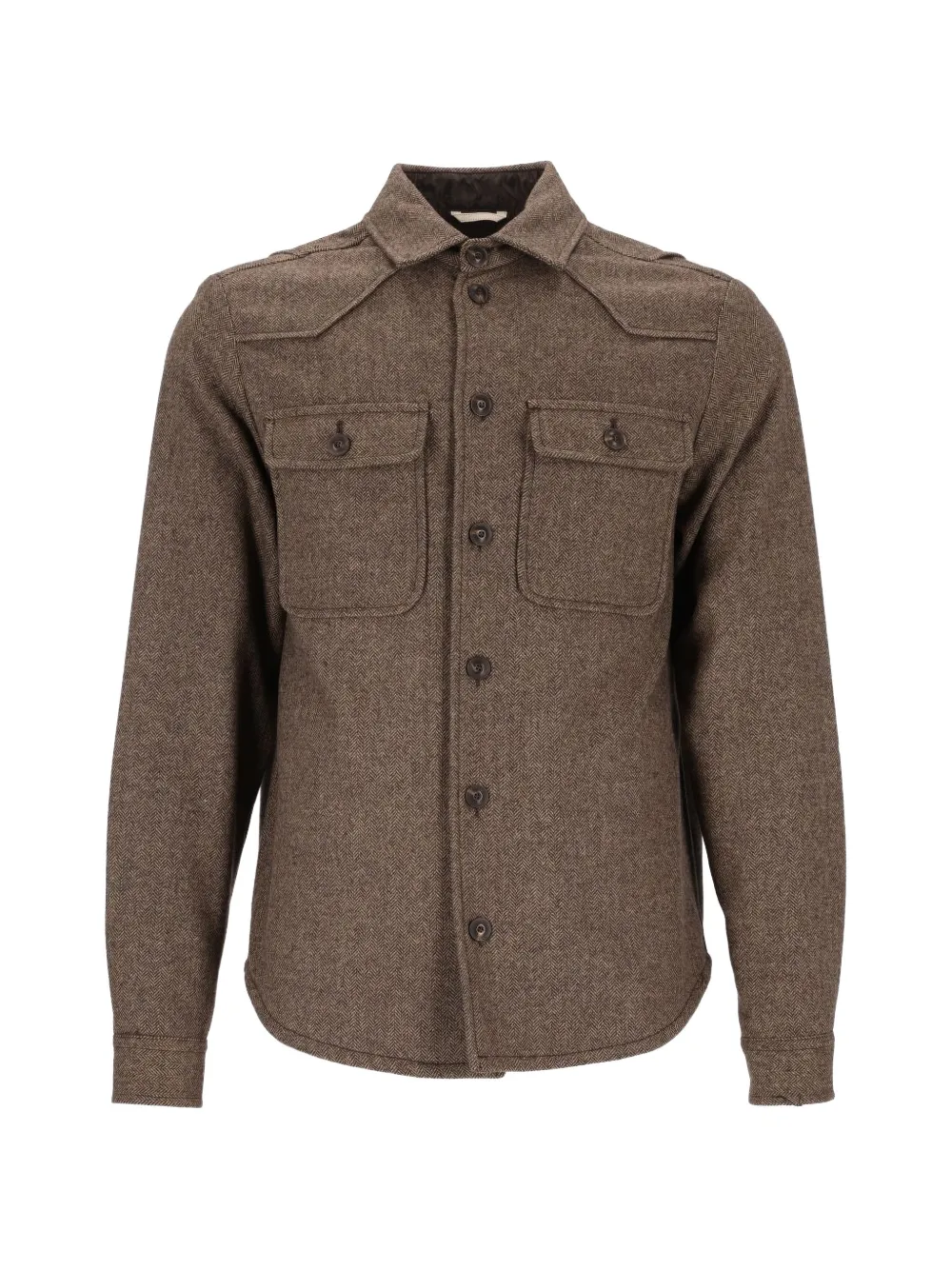 Al Duca D’Aosta 1902 herringbone-weave western-yoke jacket
