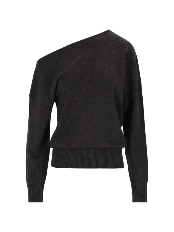 Arch4 Wiki Asymmetric One-shoulder Sweater in Grey