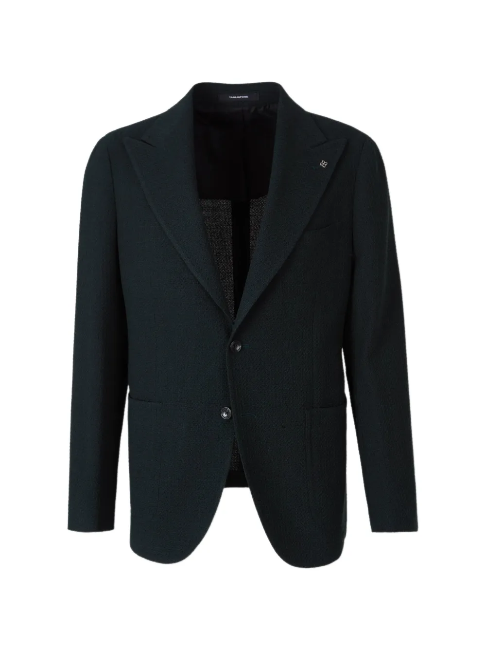 Tagliatore peak-lapels virgin wool blazer - Verde