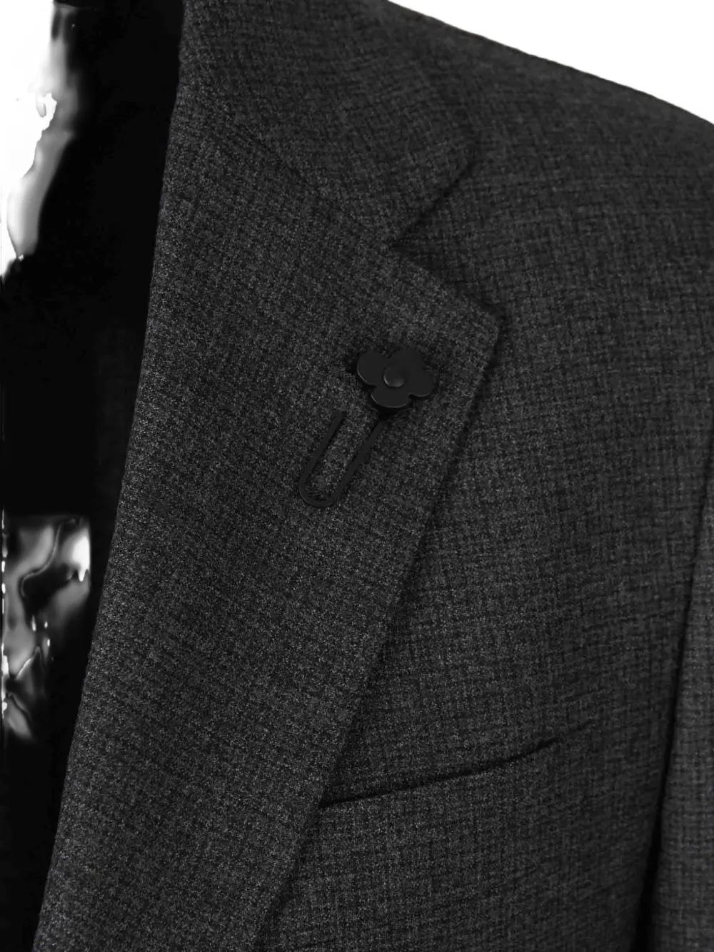 Lardini flower-patch single-breasted blazer Grijs