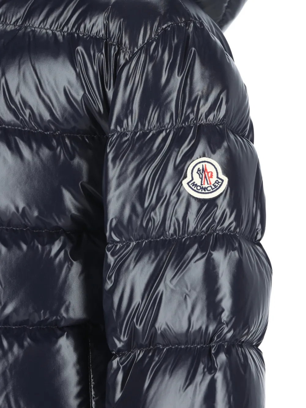 Moncler Enfant Aubert quilted hooded jacket Blauw