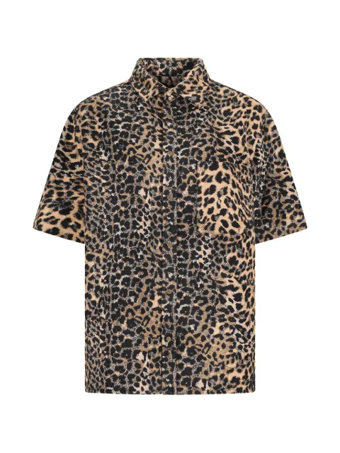 DARKPARK camisa Vale de manga corta y mezclilla con estampado de leopardo
