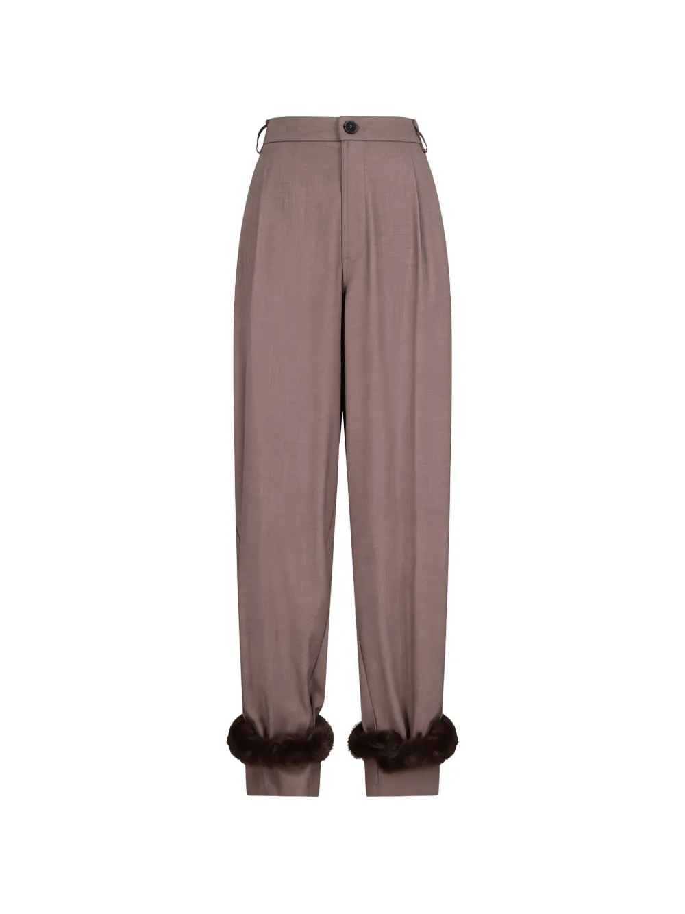 DARKPARK Phebe - faux-fur cuff adorned wide-leg pants