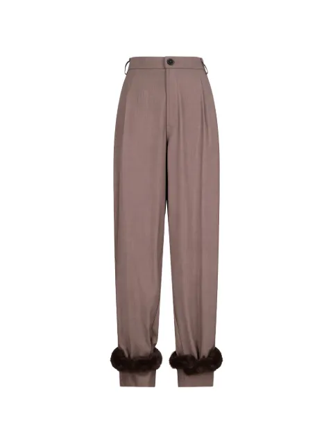 DARKPARK pants Phebe anchos de pelo artificial con adornos en los tobillos