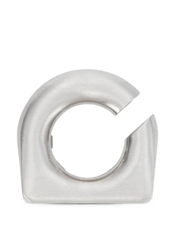 Rick Owens Sculptural Crystal-embellished Ear Cuff in Silver