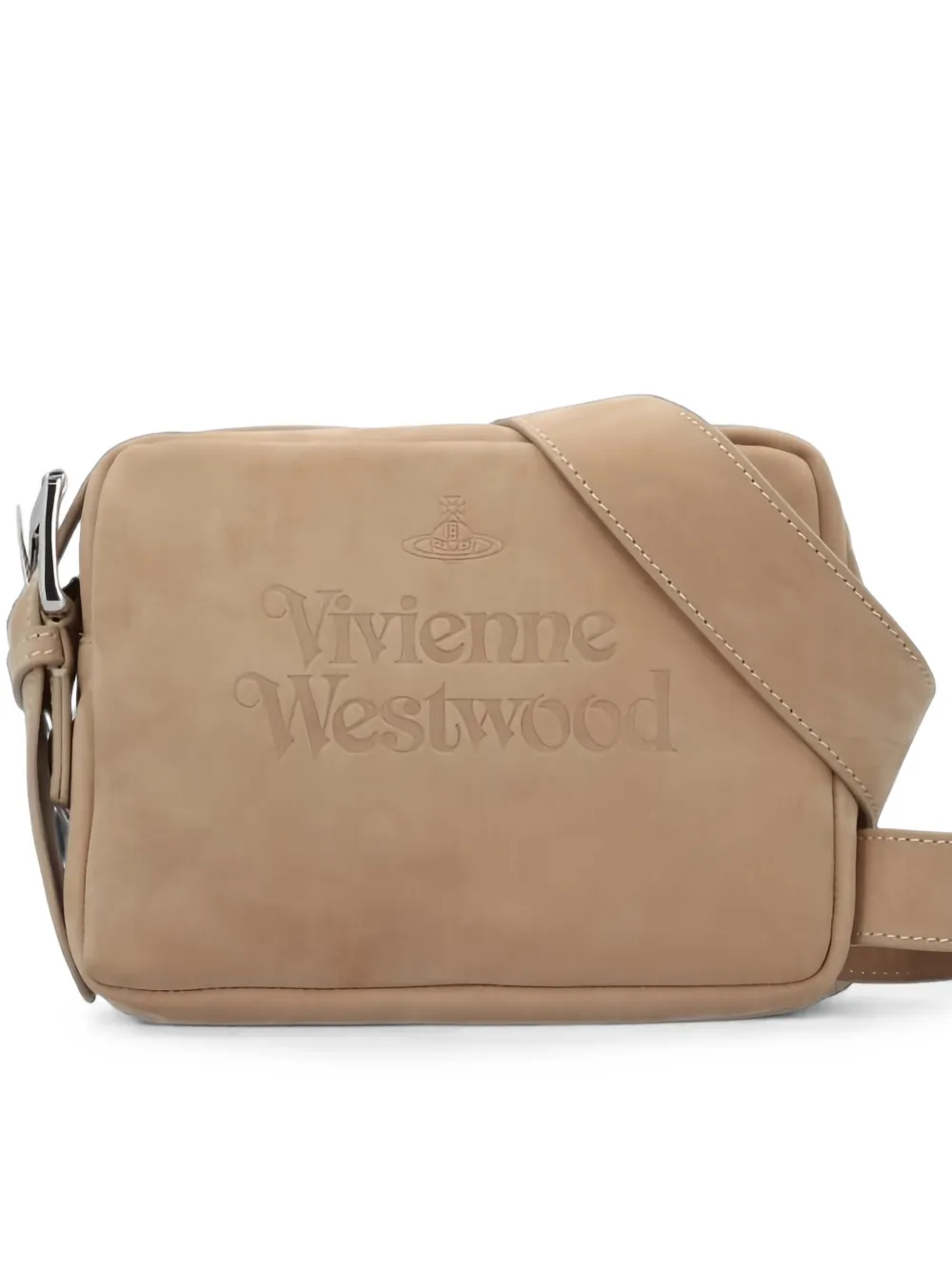 Vivienne Westwood Leren shopper met logo-reliëf Beige