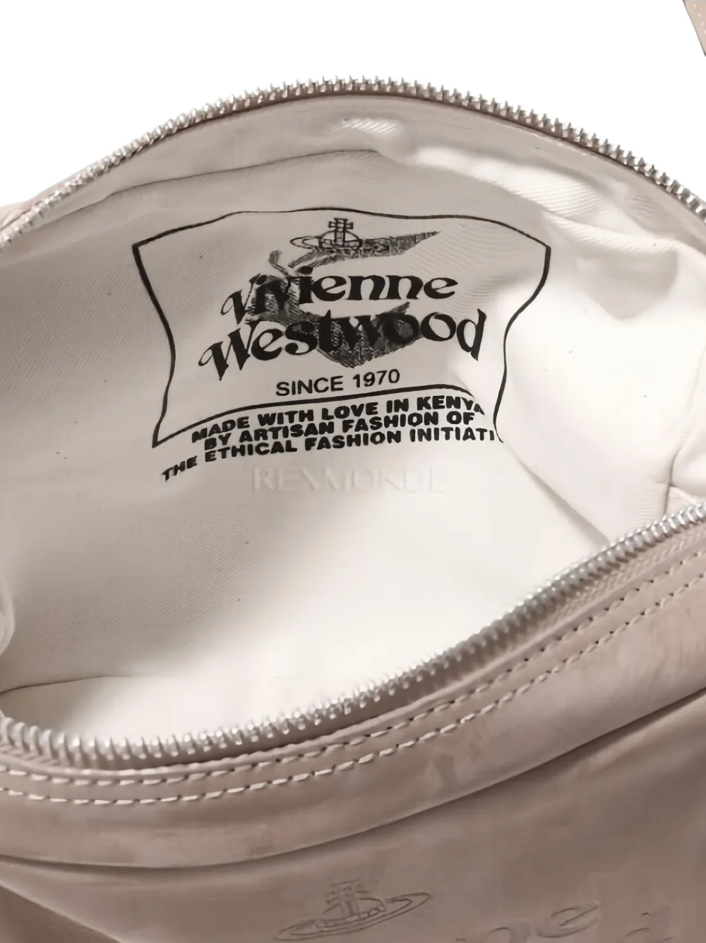 Vivienne Westwood Leren shopper met logo-reliëf Beige