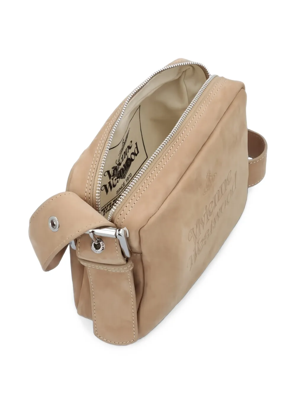 Vivienne Westwood Leren shopper met logo-reliëf Beige