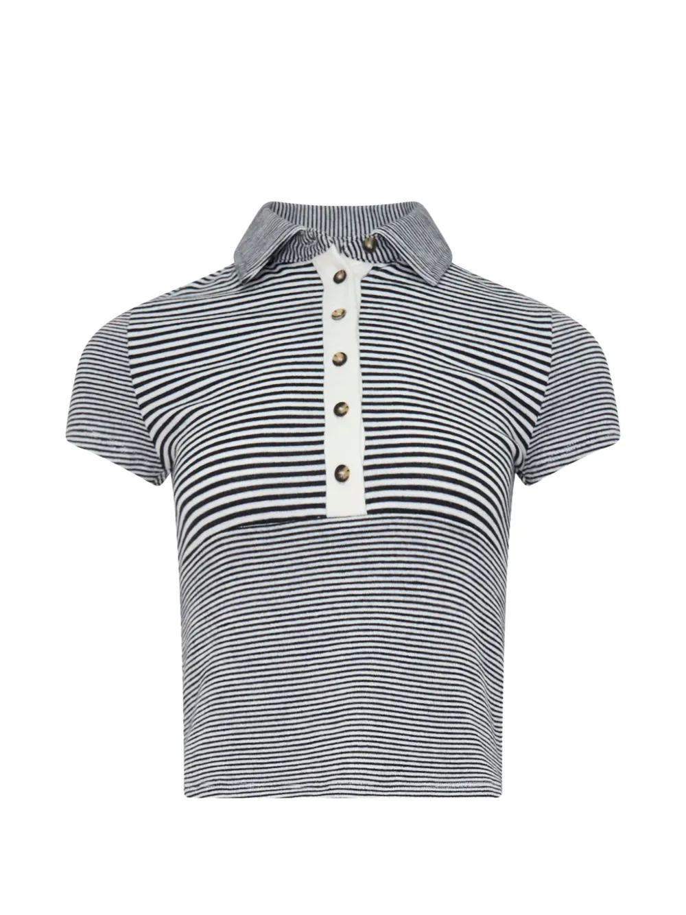 rag & bone striped short-sleeve polo shirt - Toni neutri