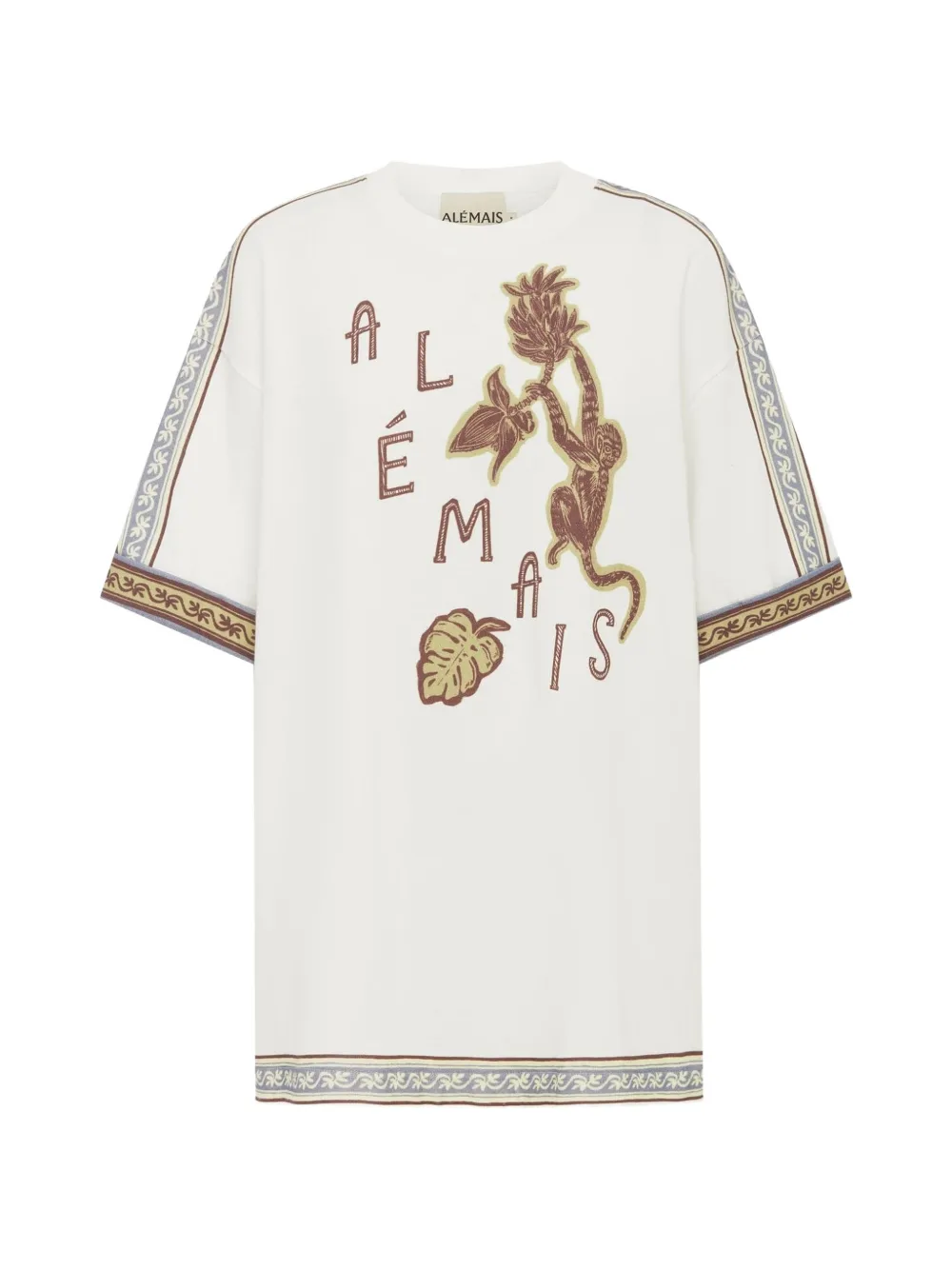 ALEMAIS T-Shirt mit Affen-Print - Weiß