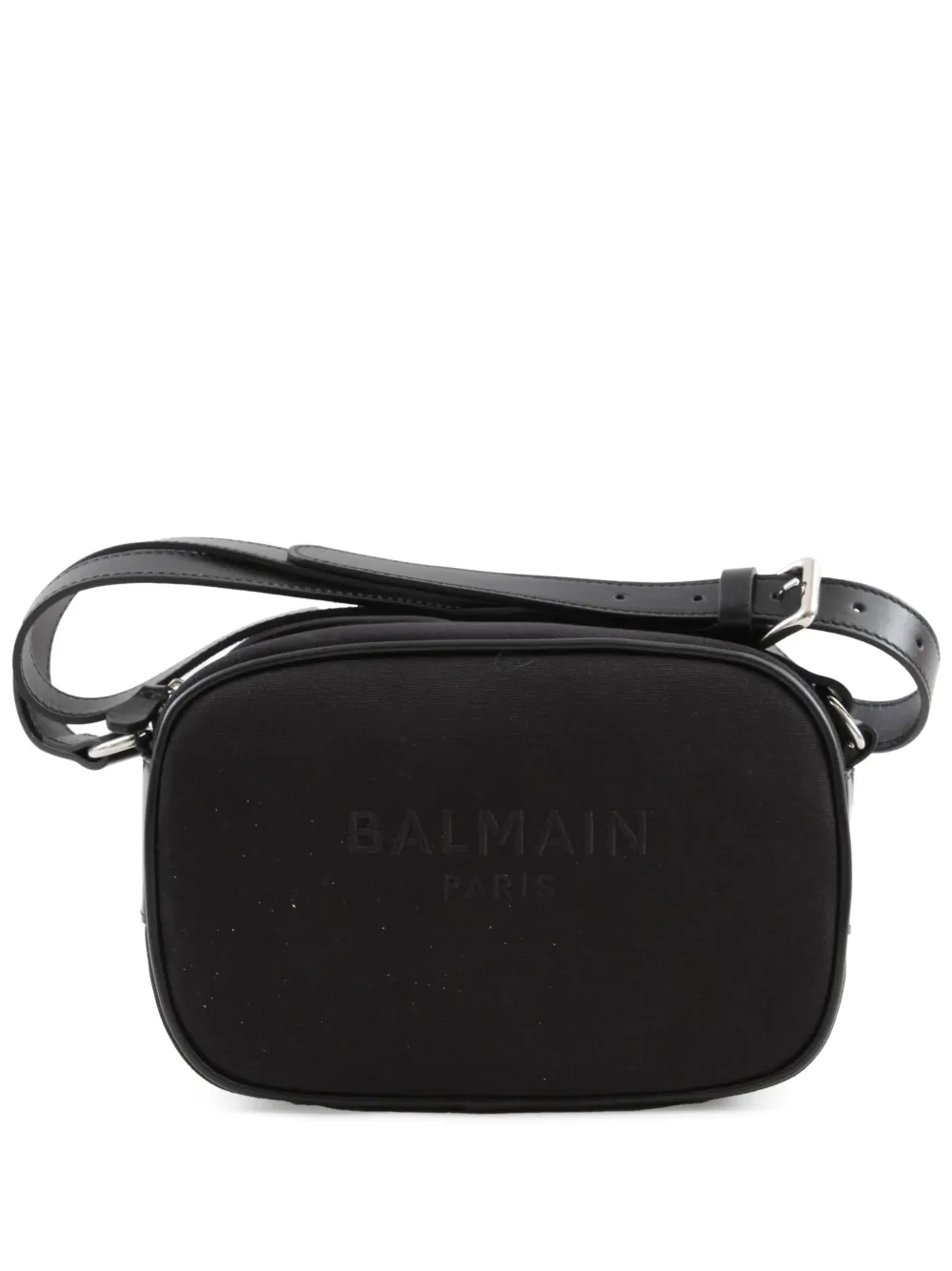 Balmain Kids logo-embroidered shoulder bag - Nero