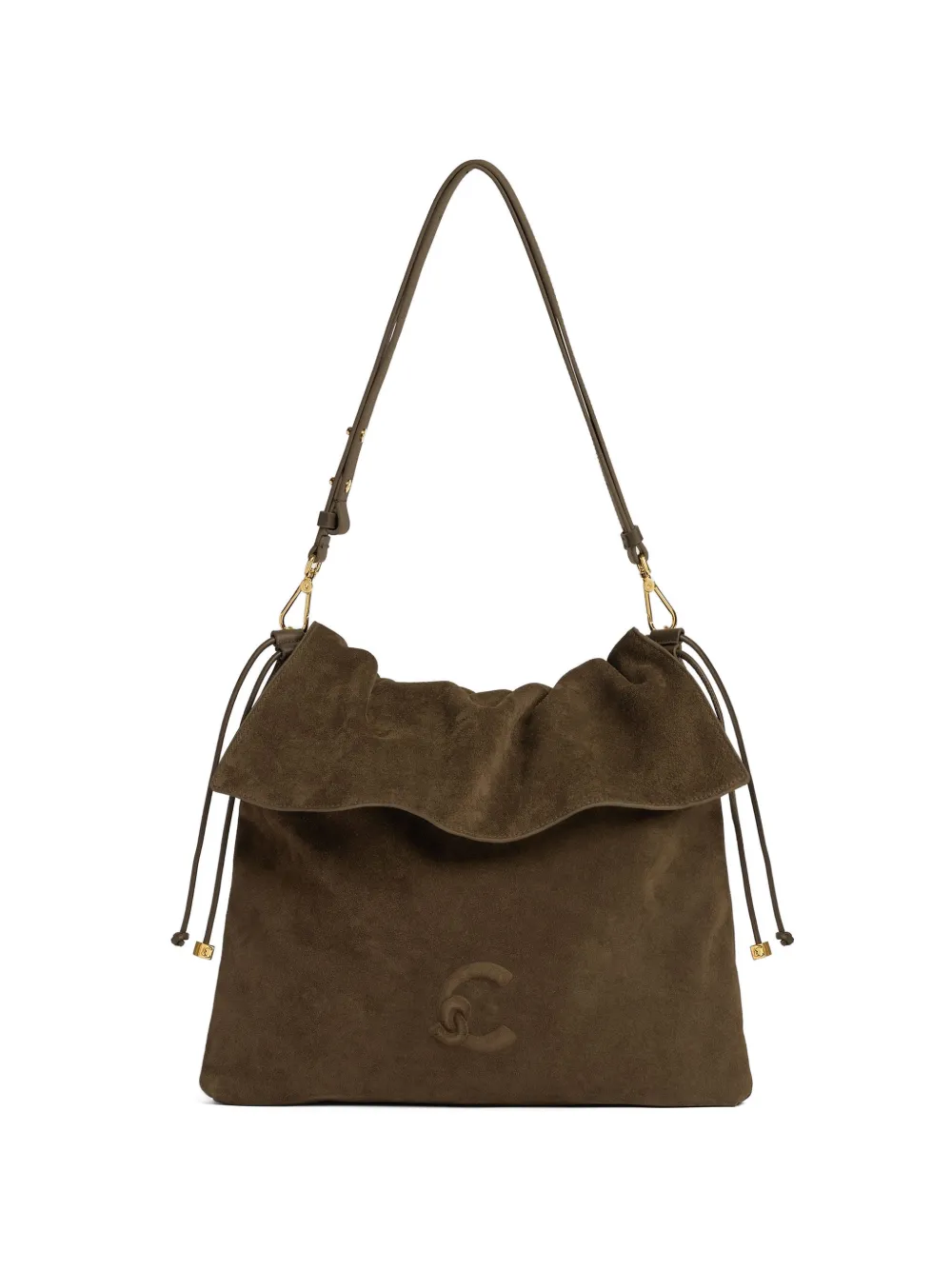Coccinelle medium Lidia calf suede bucket bag