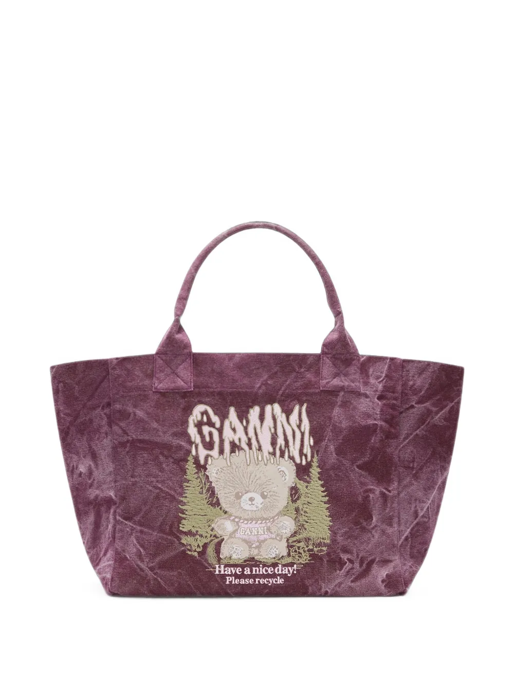 GANNI graphic-print tote bag