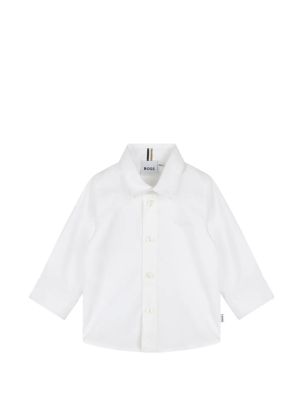 BOSS Kidswear Hemd mit Logo-Stickerei - Weiß