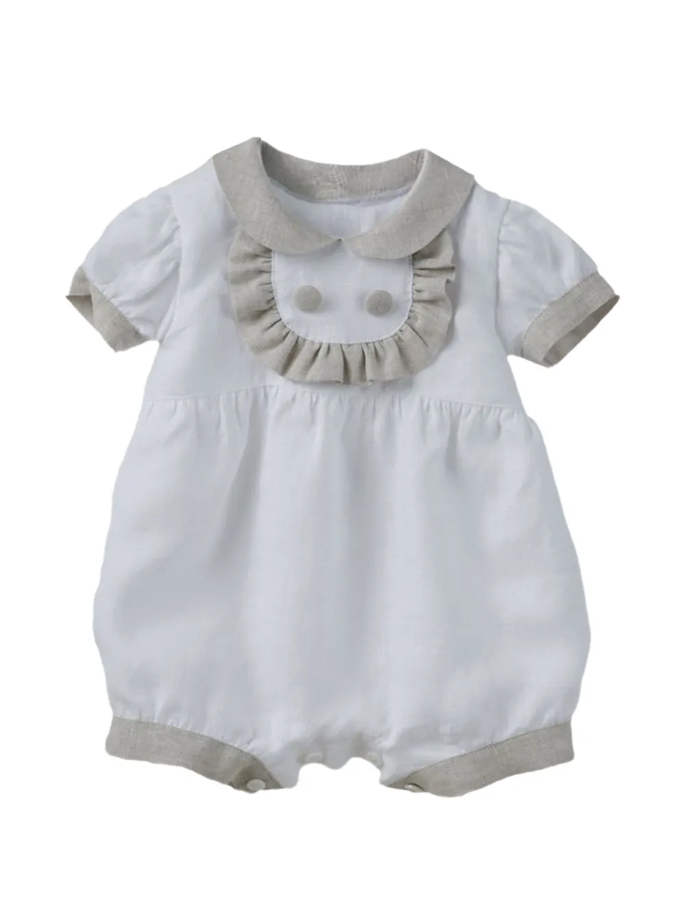 JESURUM BABY barboteuse volantée à col claudine - Blanc