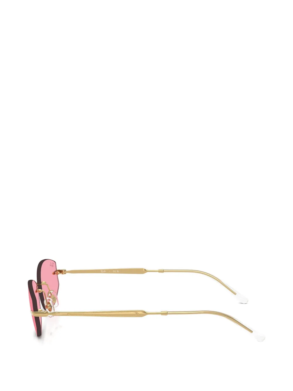 Ray-Ban Zonnebril met randloos geometrisch montuur Roze