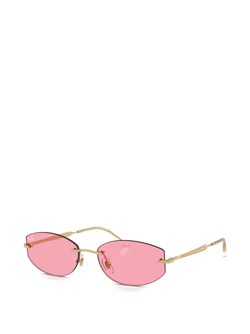 Ray-Ban Zonnebril met randloos geometrisch montuur Roze