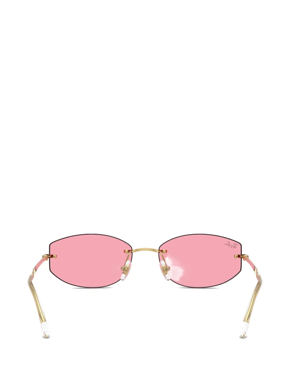 Ray-Ban Zonnebril met randloos geometrisch montuur Roze