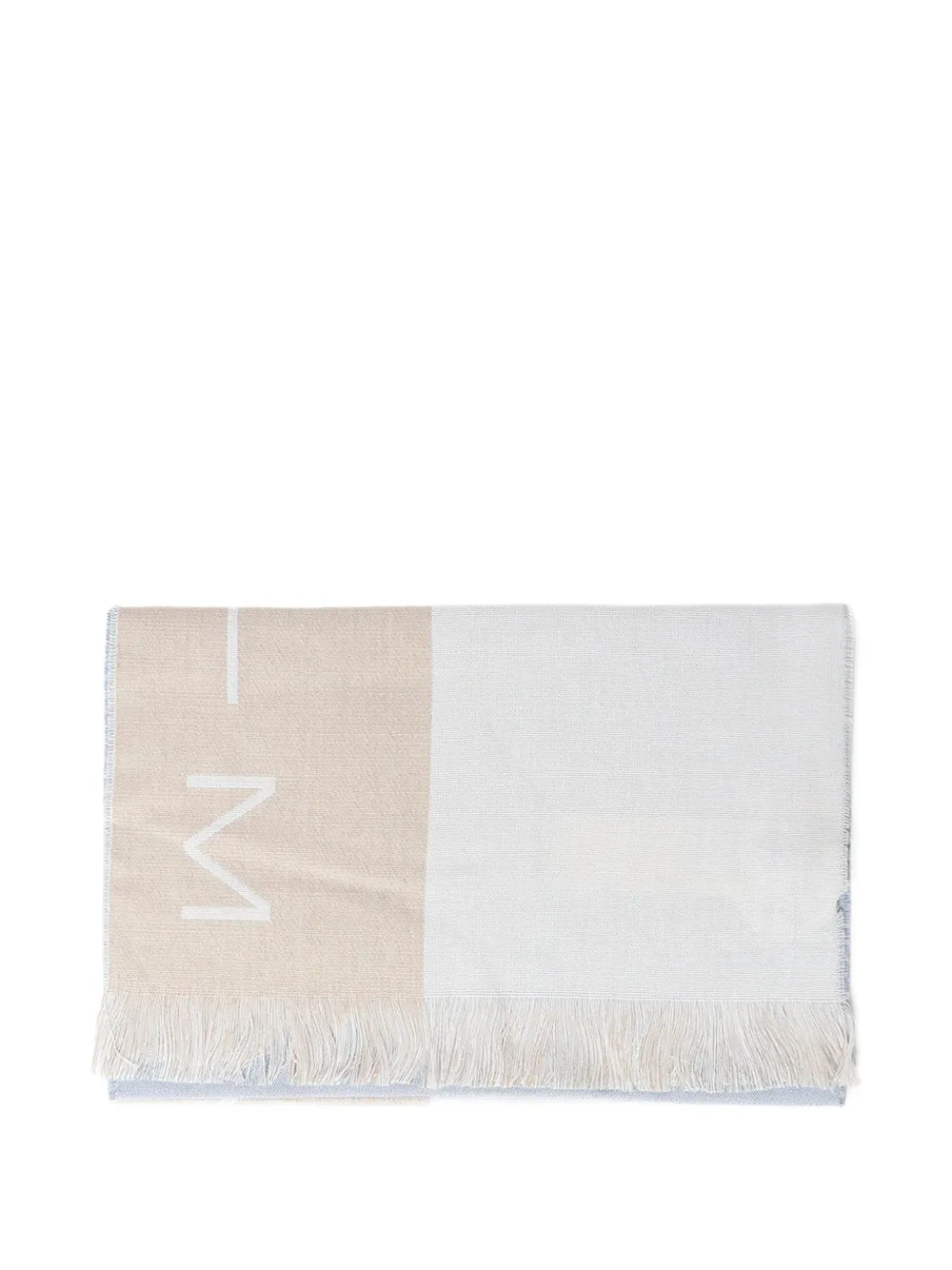Max Mara logo-print fringed scarf