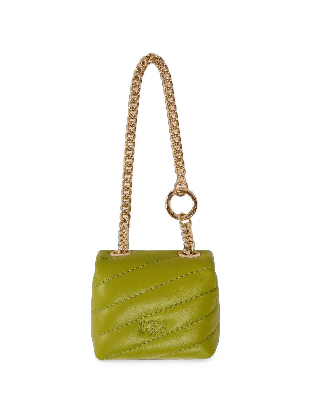 PINKO Love Bag Puff nano-accessoire van nappaleer Groen